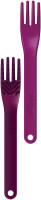 Haarukka pieni kuvioitu kuppiosan alapuolelta / Talk ToolsMagenta Fork wee textured